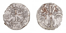 Monedas Medievales
Corona Castellano Leonesa
Alfonso IX
Dinero. VE. Marca de ceca estrella. Con (estrellas) a los lados de la cruz. 0.56g. AB.141. ...