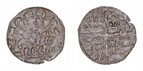 Monedas Medievales
Corona Castellano Leonesa
Alfonso X
Dinero de seis líneas. VE. Sin marca de ceca. 0.76g. AB.227. MBC.
