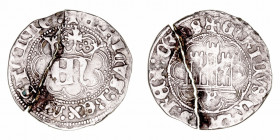Monedas Medievales
Corona Castellano Leonesa
Enrique IV
1/2 Real. AR. Burgos. Orlas de 8 lóbulos en anv. y rev. AB.696 vte. Rota en dos partes. Muy...