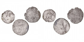 Monedas Medievales
Corona Castellano Leonesa
Enrique IV
Cuartillo. VE. Lote de 3 monedas. Cuartillo Jaén y Toledo, 1/2 Cuartillo Sevilla. BC- a RC-...