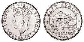 Monedas Extranjeras
África del Este Jorge VI
Shilling. AR. 1942 I. 7.82g. KM.28. Ligeras rayitas y restos de brillo. (EBC).