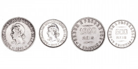 Monedas Extranjeras
Brasil
Lote de 2 monedas. AR. 500 Reis 1906 y 1000 Reis 1911. KM.506 y 507. MBC.