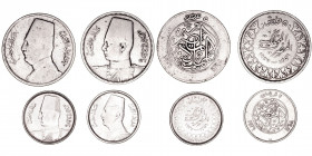 Monedas Extranjeras
Egipto
Lote de 4 monedas. AR. 2 Piastras 1929 y 1935 y 5 Piastras 1929 y 1937. KM.348, 349, 365 y 366. MBC+ a BC.