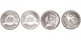 Monedas Extranjeras
Egipto
Pound. AR. Lote de 2 monedas. 1976 (Reopening of Suez Canal) y 1978 (50th Anniversary of Portland Cement). KM.454 y 480. ...