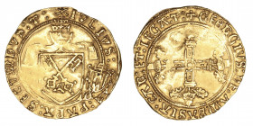 Monedas Extranjeras
Estados Pontificios
Julio II
Escudo de oro del sol. AV. Avignon. (1503-1513). Giuliano della Rovere. A/Escudo central, a la der...