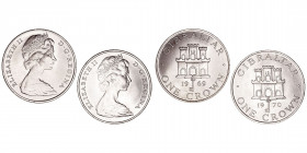 Monedas Extranjeras
Gibraltar Isabel II
Corona. Cuproníquel. Lote de 2 monedas. 1969 y 1970. KM.4. EBC.