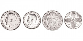Monedas Extranjeras
Gran Bretaña Jorge V
Lote de 2 monedas. AR. Florín 1919 y 1/2 Corona 1918. KM.817 y 818.1. MBC+.