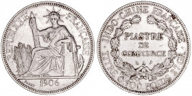 Monedas Extranjeras
Indochina Francesa
Piastra de Comercio. AR. 1906 A. 27.06g. KM.5a.1. MBC+/MBC.