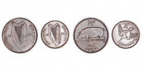 Monedas Extranjeras
Irlanda
Lote de 2 monedas. AE. Feoirling 1932 y 1/2 Pingin 1933. KM.1 y 2. MBC+ a MBC-.