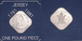 Monedas Extranjeras
Jersey Isabel II
Pound. Cuproníquel. 1981. Bicentenario de la Batalla de Jersey, 1781-1981. KM.51. En estuche de plástico origin...