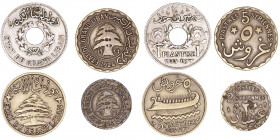 Monedas Extranjeras
Líbano
Lote de 4 monedas. AE/CuNi. Piastra 1933, 2 Piastras 1924 y 5 Piastras 1924 y 1933. KM.1/3 y 5.2. MBC- a BC.