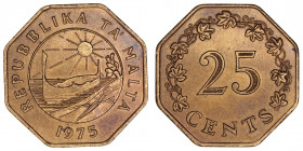 Monedas Extranjeras
Malta
25 Cents. AE. 1975. 10.41g. KM.29. EBC.