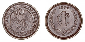 Monedas Extranjeras
México
Centavo. AE. 1902 M. 3.00g. KM.394. Bonita pátina. (EBC).