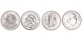 Monedas Extranjeras
México
Peso. AR. Lote de 2 monedas. 1947 y 1950. KM.456 y 457. EBC a MBC.