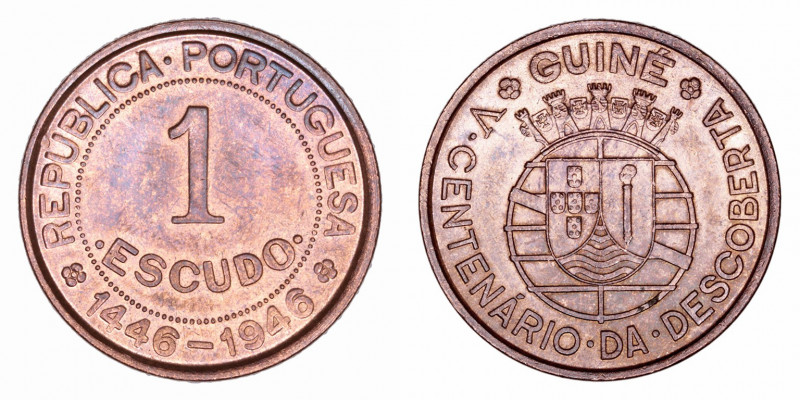 Monedas Extranjeras
Portugal
Escudo. AE. 1946. Colonia de Guinea. V Centenario...