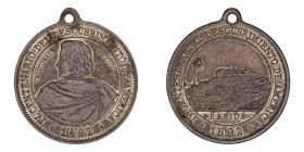 Medallas
Medalla. AE. IV Centenario del Descubrimiento de América, La Rábida 1892. 30.00mm. Con anilla. BC+.