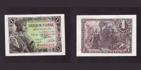 Billetes
Francisco Franco, Banco de España
1 Peseta. 21 mayo 1943. Serie D. ED.447a. SC.