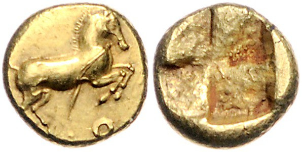 GRIECHENLAND, MAKEDONIEN. Alexander I., 495-454 v.Chr., AV 1/3 Stater. Pferd mit...