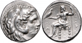 GRIECHENLAND, MAKEDONIEN. Alexander III. der Große, 336-323 v.Chr., AR Tetradrachme posthum (311-305), Babylon. Herakleskopf r. Rs.Zeus thronend, Mzz....