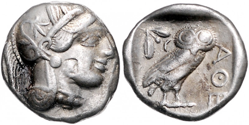 GRIECHENLAND, ATTIKA / Stadt Athen, AR Tetradrachme (454-404 v.Chr.). Behelmter ...