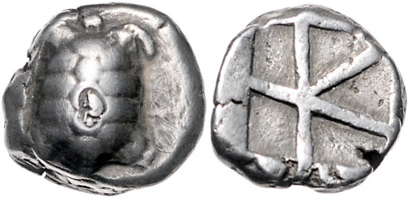GRIECHENLAND, AIGINA / Stadt Aigina, AR Stater (445-431 v.Chr.). Landschildkröte...