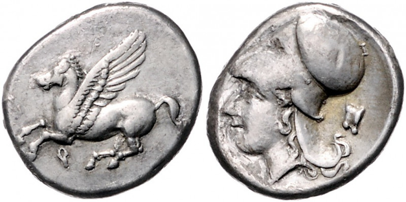 GRIECHENLAND, KORINTH / Stadt Korinth, AR Stater (350-338 v.Chr.). Pegasos l. Rs...