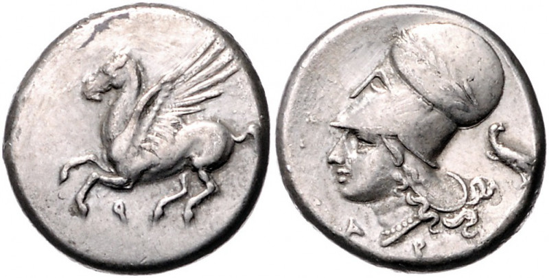 GRIECHENLAND, KORINTH / Stadt Korinth, AR Stater (338-300 v.Chr.). Pegasos l. Rs...