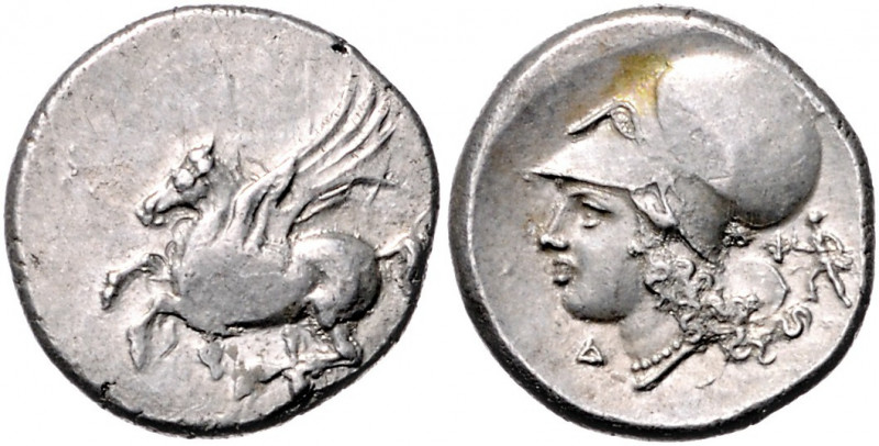 GRIECHENLAND, KORINTH / Stadt Korinth, AR Stater (313-310 v.Chr.). Pegasos l. Rs...