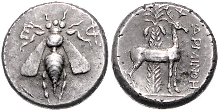 KLEINASIEN, IONIEN / Stadt Ephesos, AR Drachme (202-133 v.Chr.). Biene, E-PH. Rs...