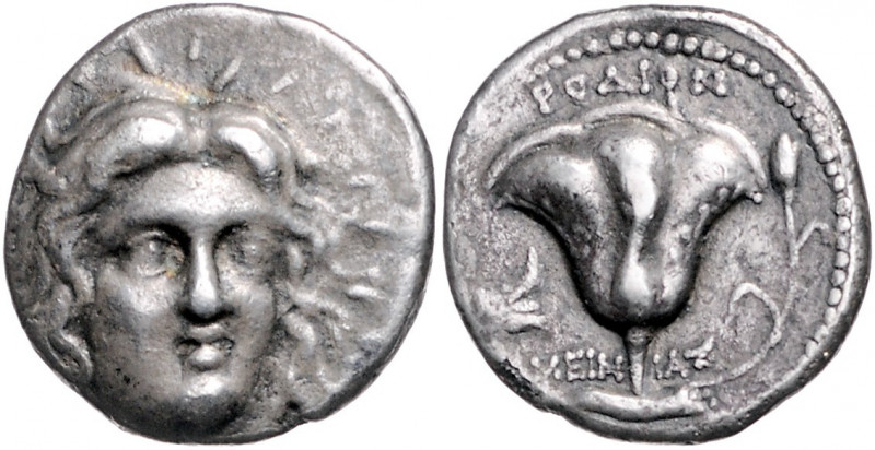 KLEINASIEN, KARIEN / Insel Rhodos, AR Tetradrachme (230-205 v.Chr.). Helioskopf ...
