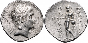 SYRIEN, Seleukos II. Kallinikos, 246-226 v.Chr., AR Tetradrachme. Diad. Kopf r. Rs.Apollo mit Pfeil auf Dreifuß gestützt. 16,67g.
Vs.min.korr., ss+
...