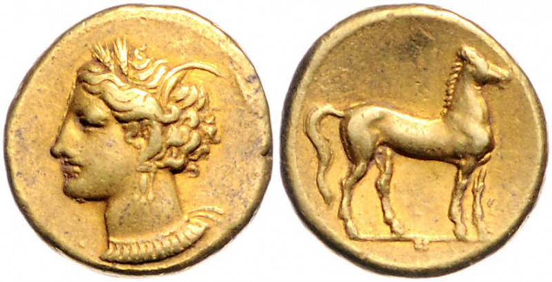 ZEUGITANA, KARTHAGO, Stadt, Elektron Shekel-Didrachme, 310-270 v.Chr. Kopf Tanit...