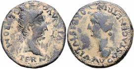 RÖMISCHES REICH, Augustus, 27 v.-14 n.Chr., posthum unter Tiberius, 14-37, AE 34, Hispania Ulterior, Stadt Romula. Büste mit Strahlenkrone r., PERM DI...
