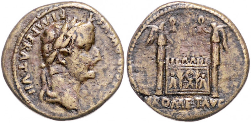 RÖMISCHES REICH, Tiberius, 14-37, AE As, Lugdunum (unter Augustus 12-14. n.Chr.)...