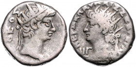 RÖMISCHES REICH, Nero, 54-68, Bil.-Tetradrachme Jahr 13 =66/67, Ägypten, Stadt Alexandria. Büste Neros mit Strahlenkrone l. Rs.Büste des Divus Augustu...