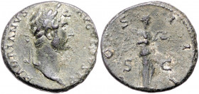 RÖMISCHES REICH, Hadrian, 117-138, AE As COS III (125-128), Rom. Belorb. Büste r. Rs.Salus füttert Schlange im Arm aus Patera. 11,39g.
ss+/ss
RIC 66...