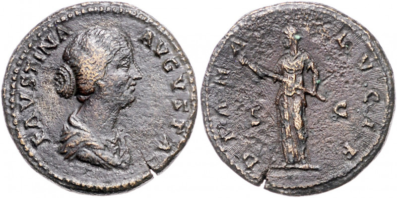 RÖMISCHES REICH, Faustina II., Gemahlin des Marcus Aurelius, +175, AE Sesterz, R...