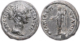 RÖMISCHES REICH, Faustina II., Gemahlin des Marcus Aurelius, +175, AE 21, Thrakien, Stadt Pautalia. Drap. Büste r., FAVCTEINA CEBACTH. Rs.Hera l. steh...