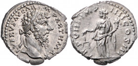RÖMISCHES REICH, Lucius Verus, 161-169, AR Denar TRP VIII IMP IIII =167-168, Rom. Belorb. Büste r., L VERVS AVG ARM PARTH MAX. Rs.Aequitas l. stehend,...