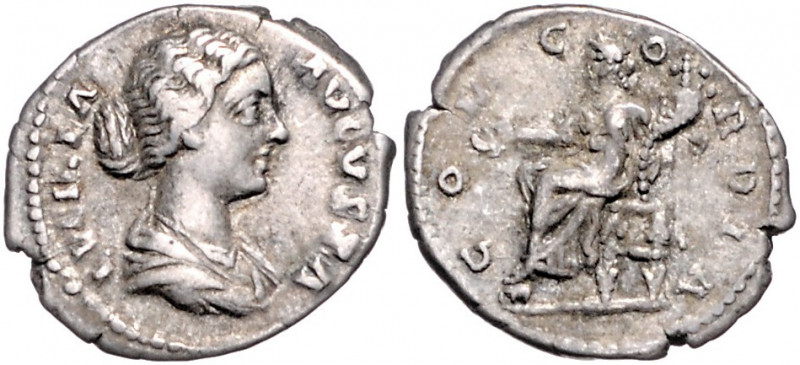 RÖMISCHES REICH, Lucilla, Gemahlin des Lucius Verus, +182, AR Denar, Rom. Drap. ...