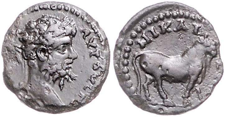 RÖMISCHES REICH, Septimius Severus, 193-211, AE 14, Bithynien, Stadt Nikaia. Bel...