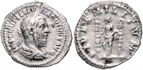 RÖMISCHES REICH, Macrinus, 217-218, AR Denar, Rom. Belorb. Büste r. Rs.Fides mit zwei Standarten stehend. 2,26g.
ss
RIC 66