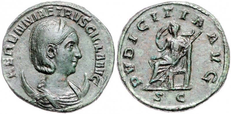 RÖMISCHES REICH, Herennia Etruscilla, Gemahlin des Trajan Decius, +251, AE Dupon...