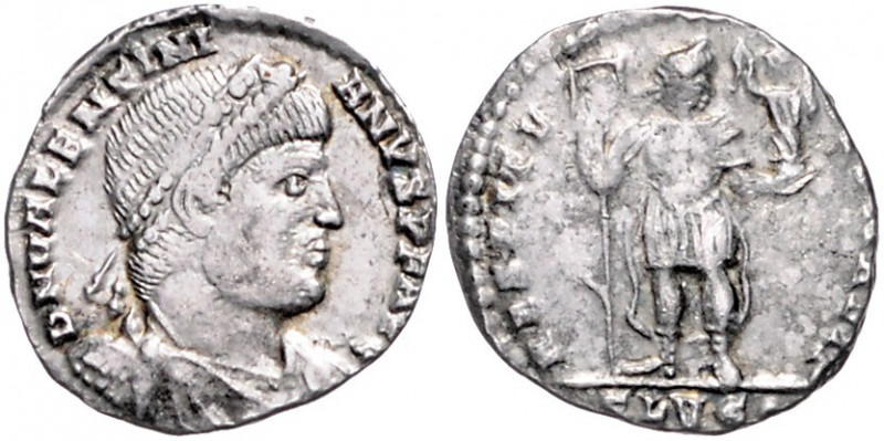 RÖMISCHES REICH, Valentinian I., 364-378, AR Siliqua, Lugdunum (Lyon). Diad. und...