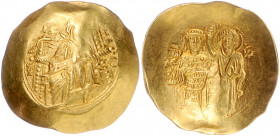 BYZANTINISCHES REICH, Johannes II. Comnenus, 1118-1143, AV Hyperpyron, Thessalonica. Christus thronend. Rs.Hl.Gottesmutter segnet den Kaiser. 4,27g.
...