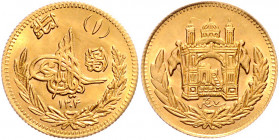 AFGHANISTAN, Amanullah, 1919-1929, Amani SH 1304 Jahr 7 =1925. -Mwst befreit-
GOLD, vz
KM 912; Frbg.34