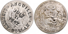 ANGUILLA, Provisorische Regierung, 1967-1969, Liberty Dollar 1967. Auf Peru, Sol 1923.
selten, Rs.Sf., ss
KM X3