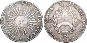ARGENTINIEN, Republik, seit 1810, 8 Reales 1815 PTS F, Potosi.
Kr., ss
KM 14