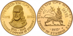 ÄTHIOPIEN, Haile Selassie I., 1930-1936, 1941-1974, 50 Dollars 1972. Theodoros II. 20g. -Mwst befreit-
GOLD, PP
KM 55