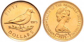 BAHAMAS, Elizabeth II., seit 1952, 50 Dollars 1975, Taube. 2,73g. -Mwst befreit-
GOLD, f.st
KM 69